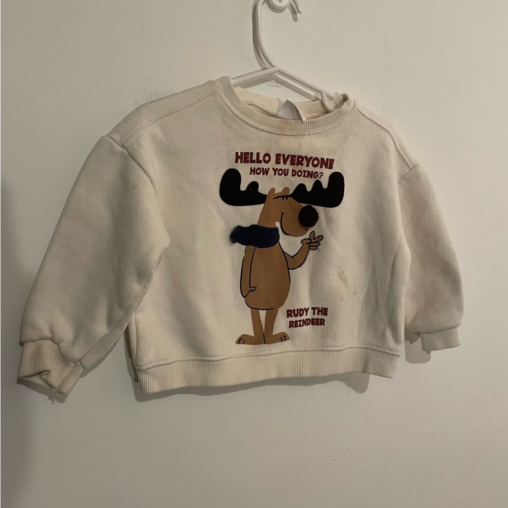 ZARA Kids |play‎ condtion  | REINDEER crew neck 18-24 months
